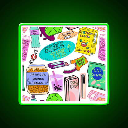 Snack Time Snack Food Led Neon Sign For Snack Room Rgb Color - Shineneon