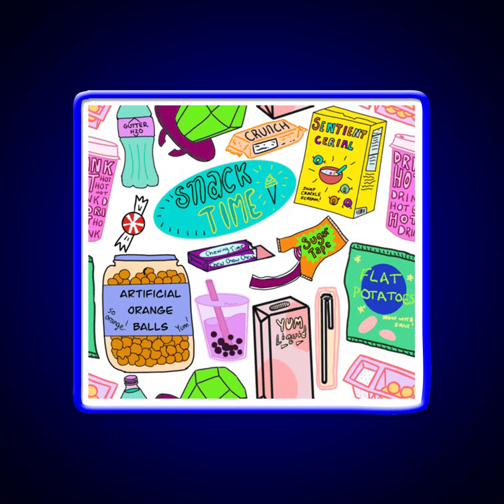 Snack Time Snack Food Led Neon Sign For Snack Room Rgb Color - Shineneon