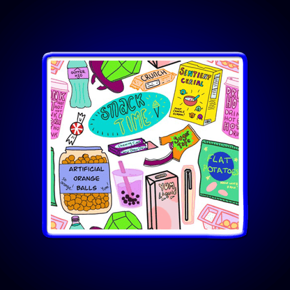 Snack Time Snack Food Led Neon Sign For Snack Room Rgb Color - Shineneon