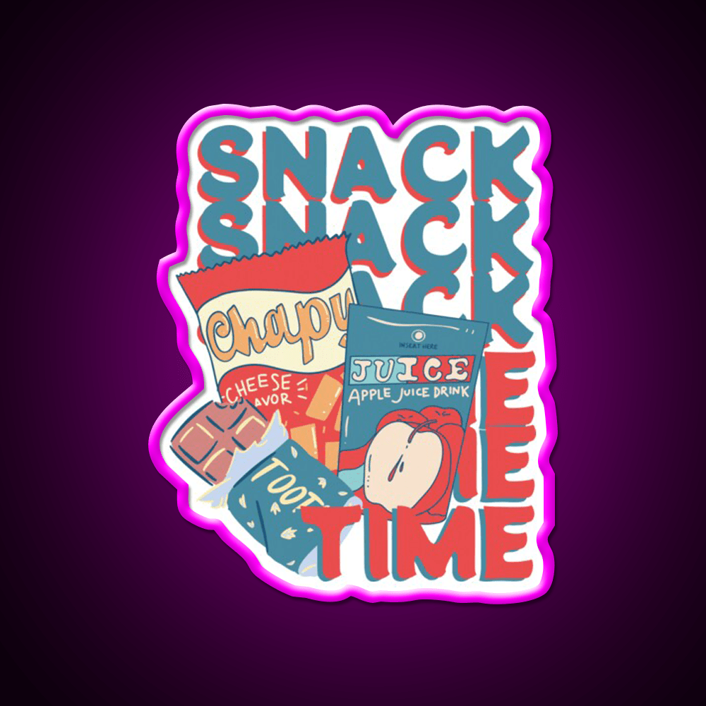 Snack Time Snack Food Led Neon Sign For Vending Area Rgb Color - Shineneon