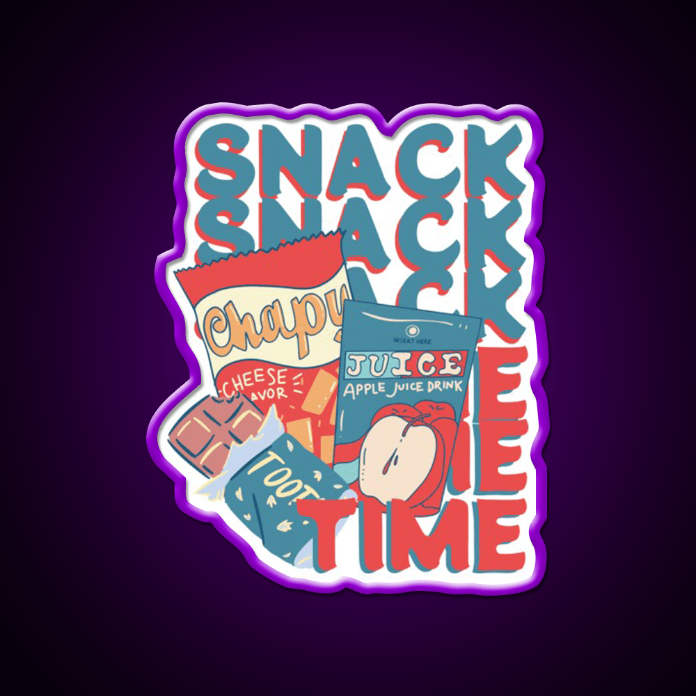 Snack Time Snack Food Led Neon Sign For Vending Area Rgb Color - Shineneon