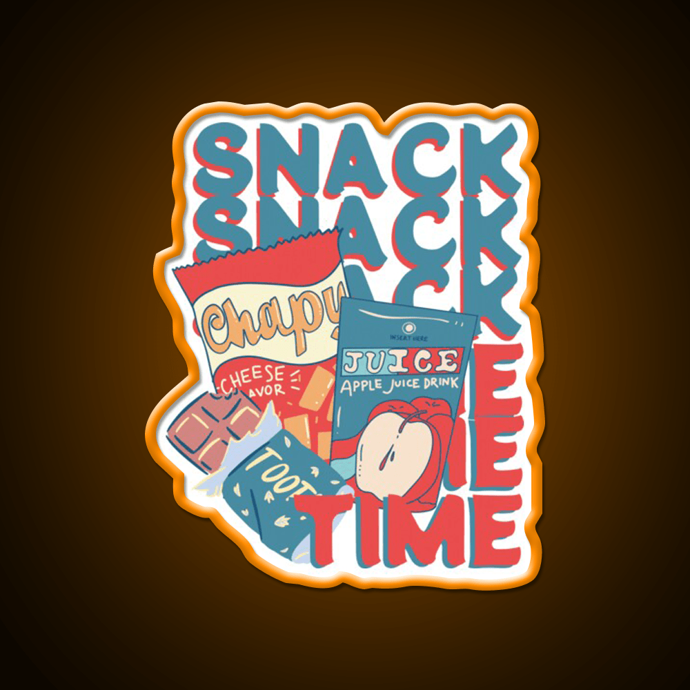 Snack Time Snack Food Led Neon Sign For Vending Area Rgb Color - Shineneon