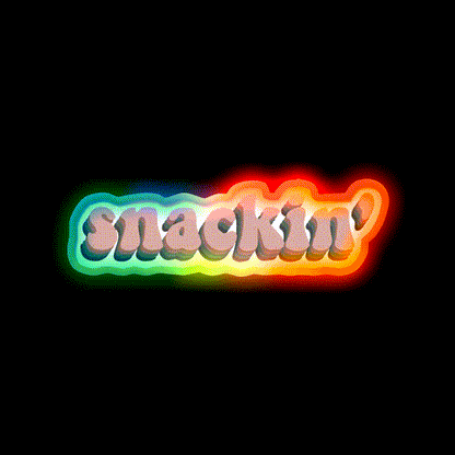 Snackin Snack Food Led Neon Sign Rgb Color - LED neon sign close-up detail