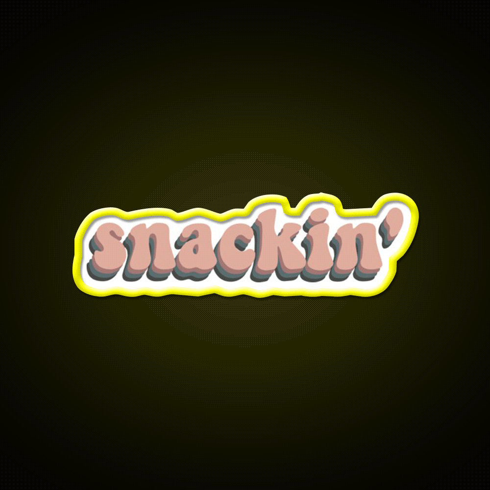 Snackin Snack Food Led Neon Sign Rgb Color - Custom LED neon sign front view