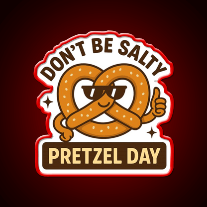 Snackin Twisted Pretzel Day Vibes Snack Food Led Neon Sign Rgb Color - Shineneon