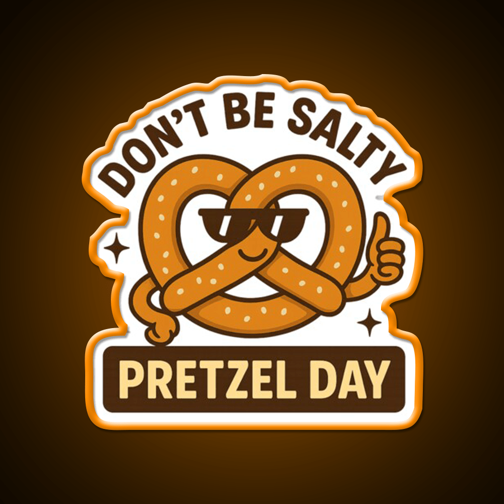 Snackin Twisted Pretzel Day Vibes Snack Food Led Neon Sign Rgb Color - Shineneon