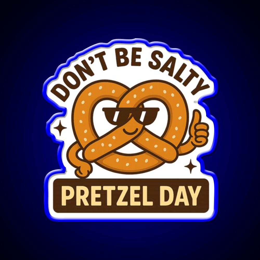 Snackin Twisted Pretzel Day Vibes Snack Food Led Neon Sign Rgb Color - Shineneon
