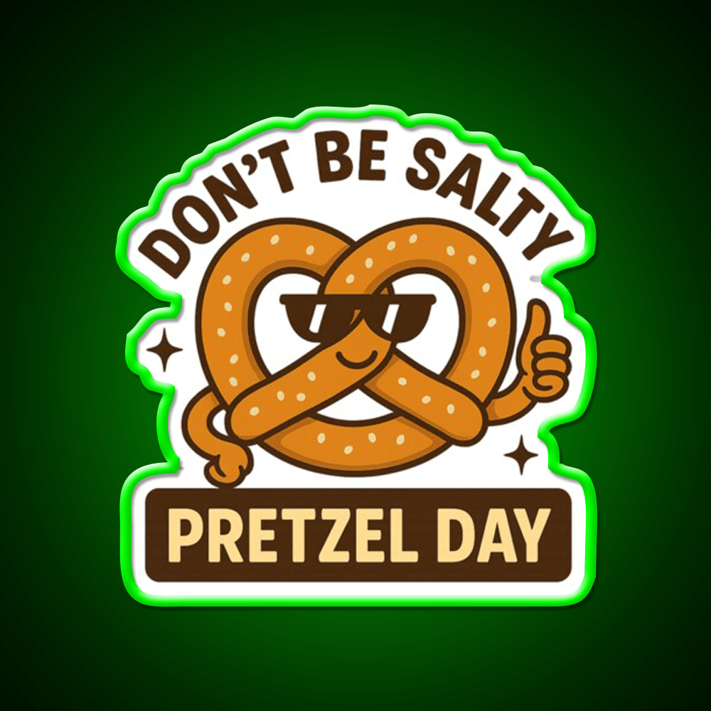 Snackin Twisted Pretzel Day Vibes Snack Food Led Neon Sign Rgb Color - Shineneon