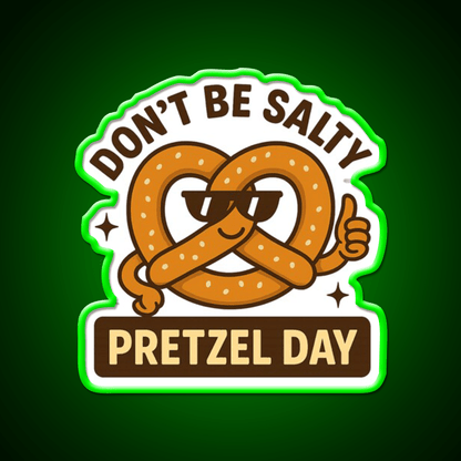 Snackin Twisted Pretzel Day Vibes Snack Food Led Neon Sign Rgb Color - Shineneon