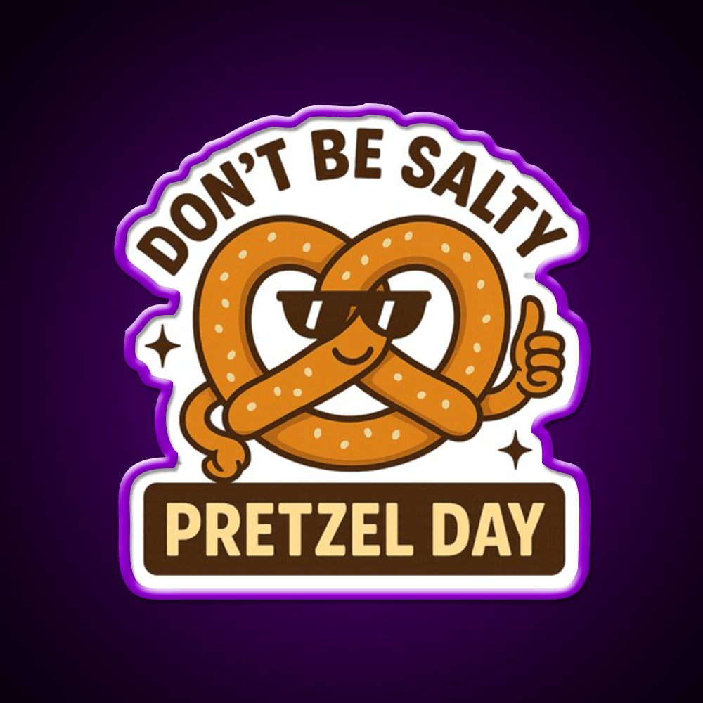 Snackin Twisted Pretzel Day Vibes Snack Food Led Neon Sign Rgb Color - Shineneon