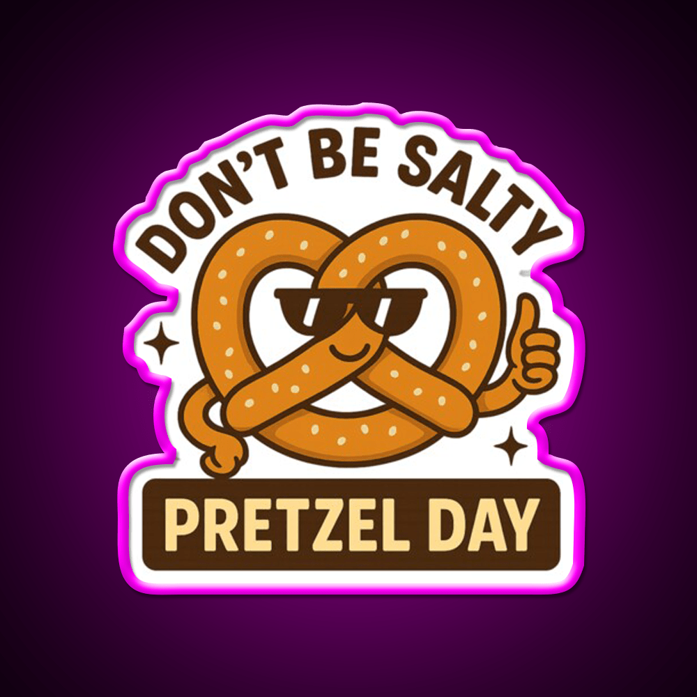 Snackin Twisted Pretzel Day Vibes Snack Food Led Neon Sign Rgb Color - Shineneon