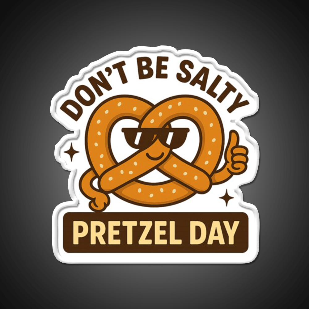 Snackin Twisted Pretzel Day Vibes Snack Food Led Neon Sign Rgb Color - Shineneon