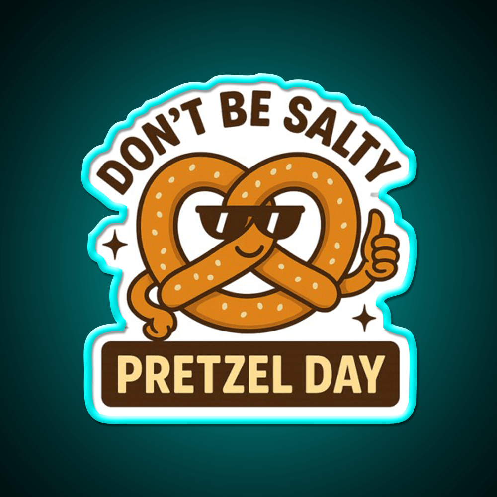 Snackin Twisted Pretzel Day Vibes Snack Food Led Neon Sign Rgb Color - Shineneon