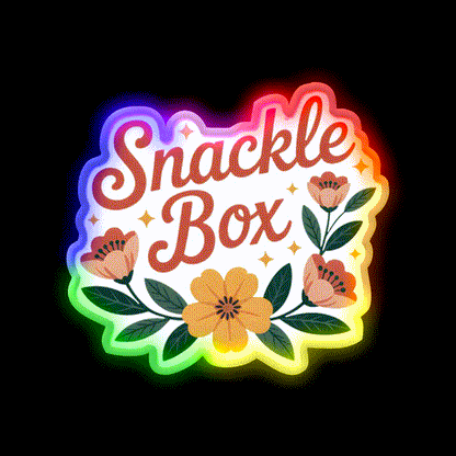 Snackle Box Floral Funny Lunch Label Snack Food Led Neon Sign Rgb Color