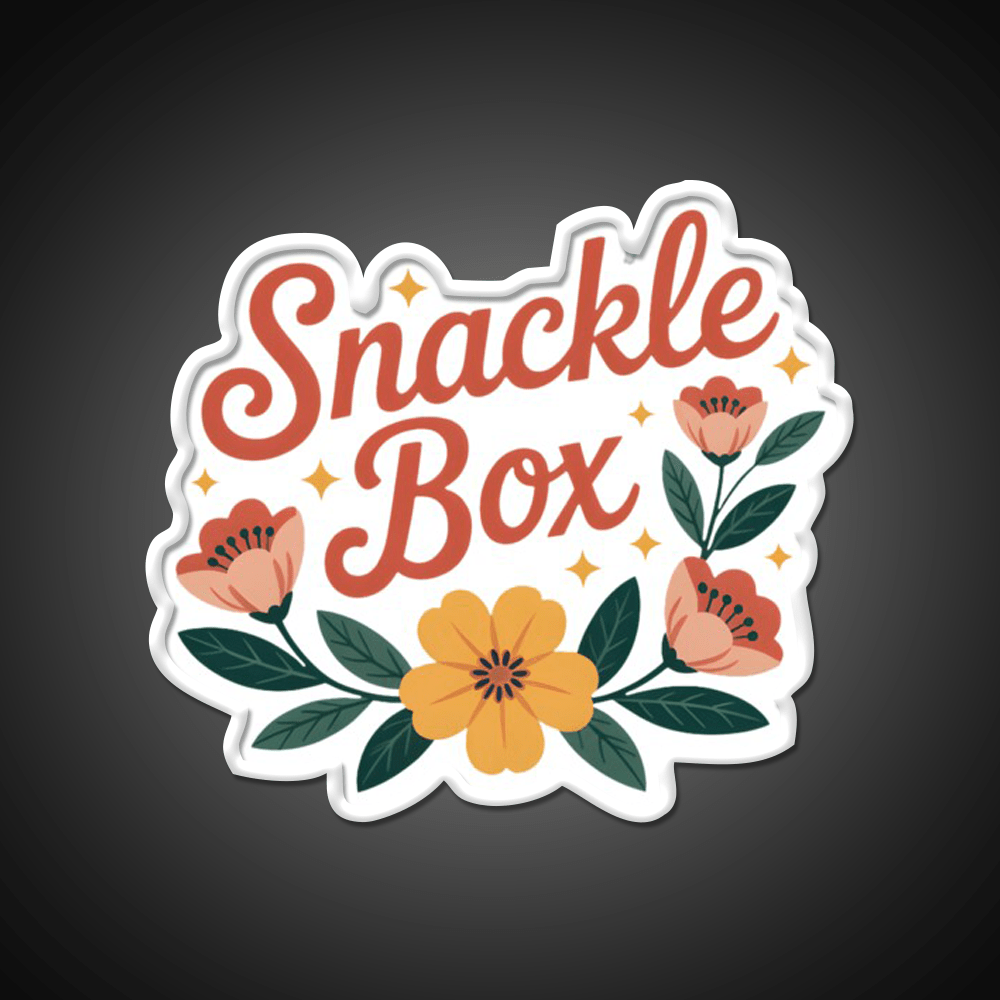 Snackle Box Floral Funny Lunch Label Snack Food Led Neon Sign Rgb Color - Shineneon