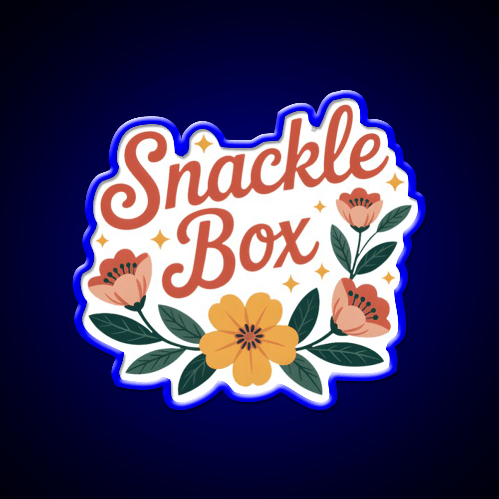Snackle Box Floral Funny Lunch Label Snack Food Led Neon Sign Rgb Color - Shineneon