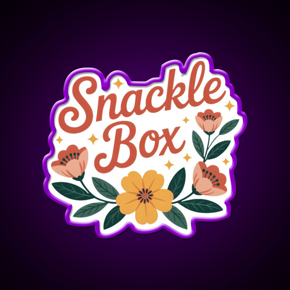 Snackle Box Floral Funny Lunch Label Snack Food Led Neon Sign Rgb Color - Shineneon