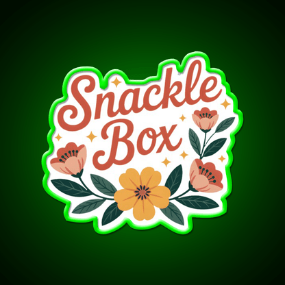 Snackle Box Floral Funny Lunch Label Snack Food Led Neon Sign Rgb Color - Shineneon