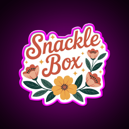 Snackle Box Floral Funny Lunch Label Snack Food Led Neon Sign Rgb Color - Shineneon