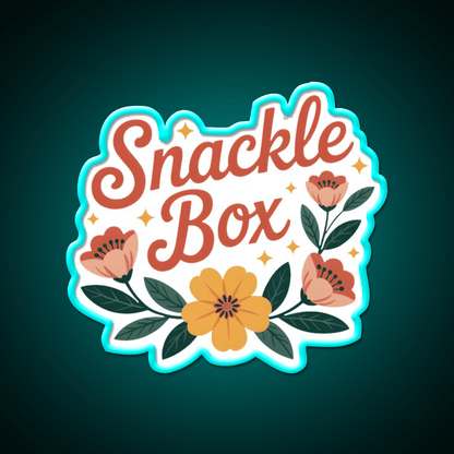 Snackle Box Floral Funny Lunch Label Snack Food Led Neon Sign Rgb Color - Shineneon