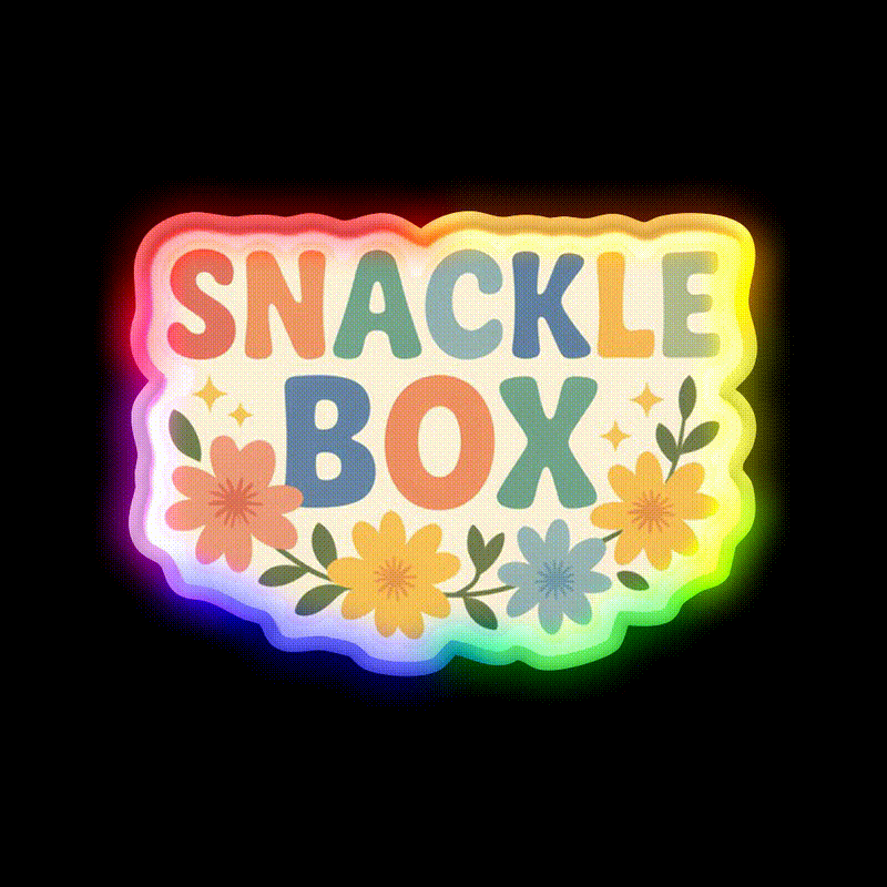 Snackle Box Pastel Cute Food Pun Art Snack Food Led Neon Sign Rgb Color