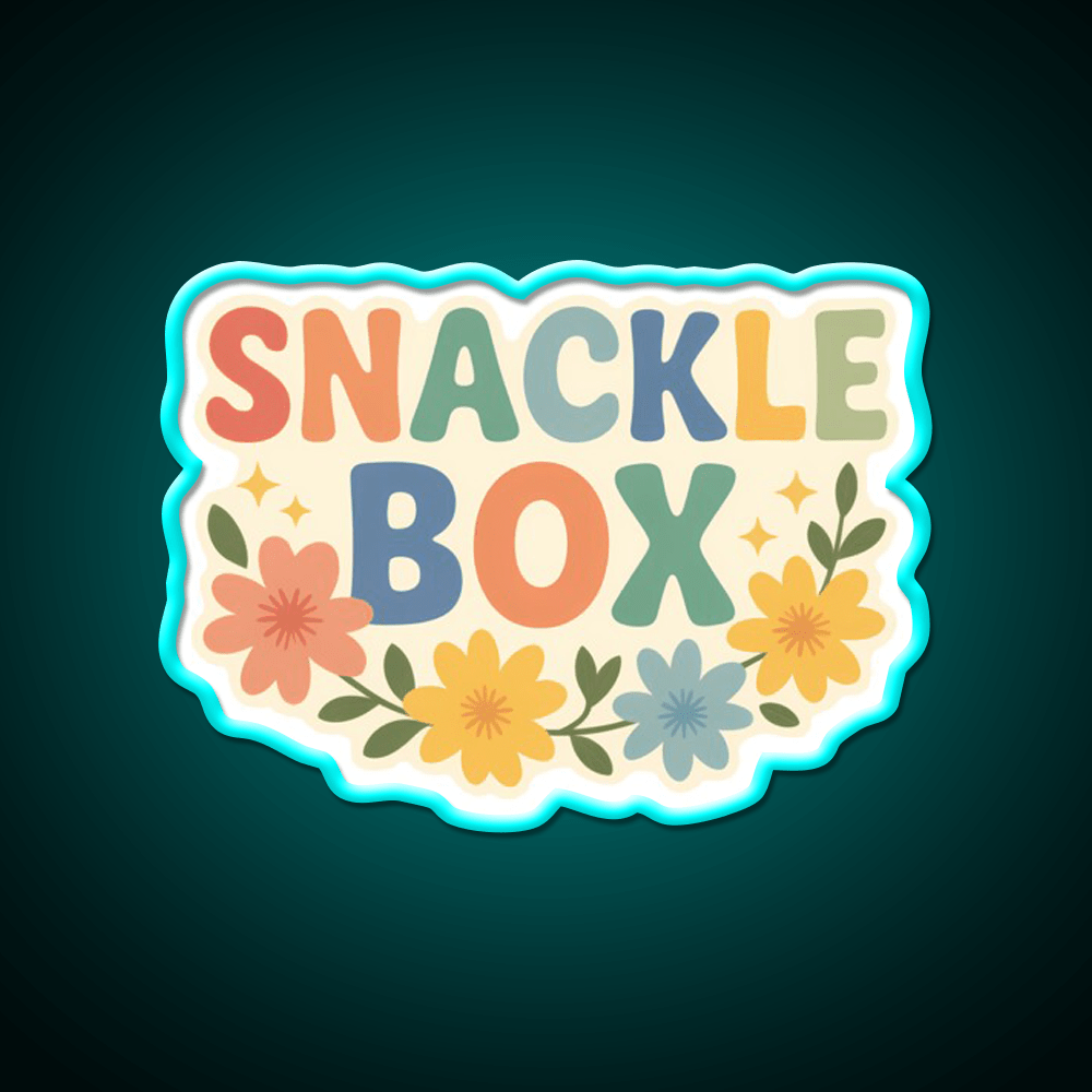 Snackle Box Pastel Cute Food Pun Art Snack Food Led Neon Sign Rgb Color - Shineneon