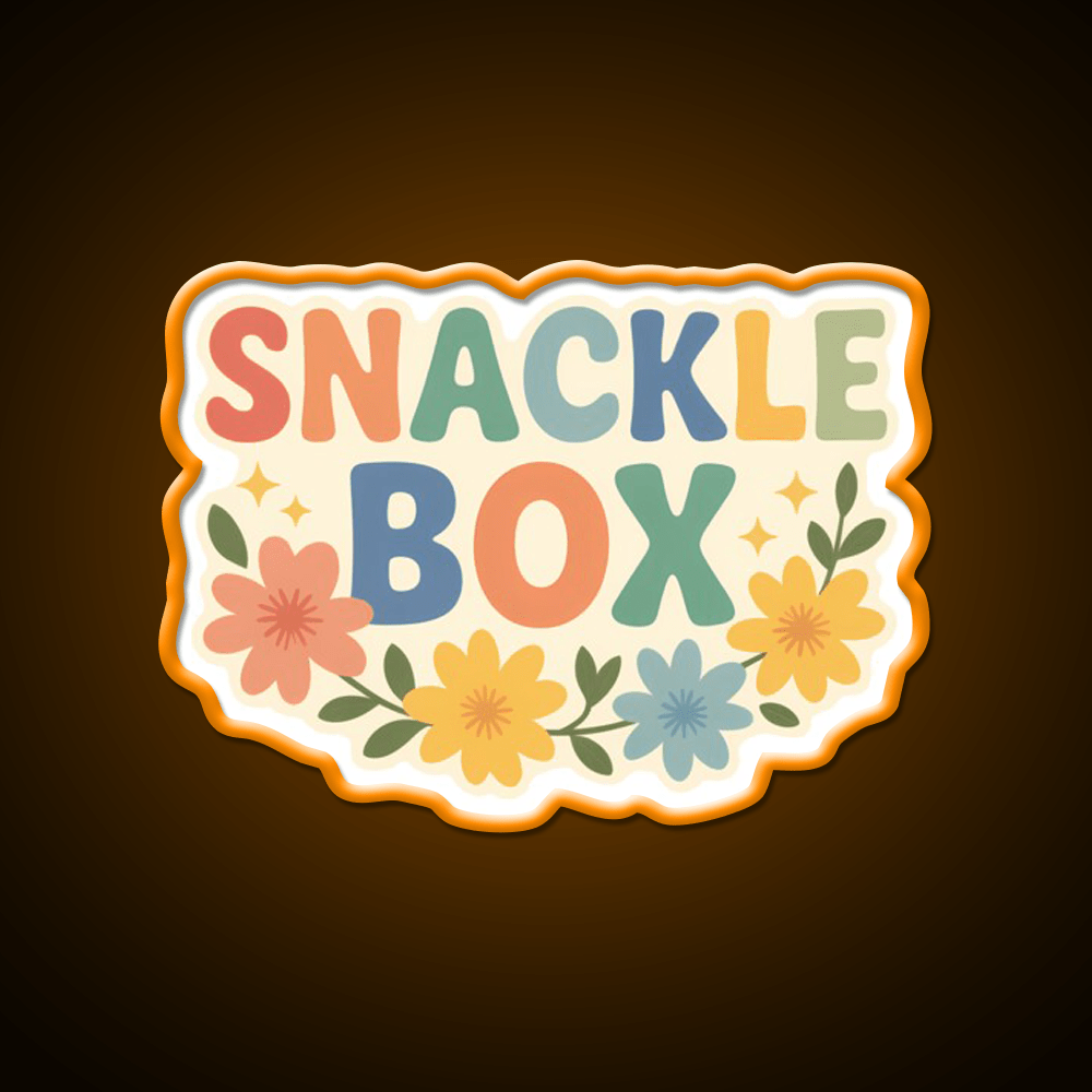 Snackle Box Pastel Cute Food Pun Art Snack Food Led Neon Sign Rgb Color - Shineneon