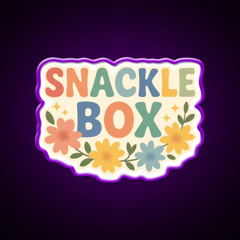 Snackle Box Pastel Cute Food Pun Art Snack Food Led Neon Sign Rgb Color - Shineneon