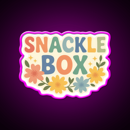 Snackle Box Pastel Cute Food Pun Art Snack Food Led Neon Sign Rgb Color - Shineneon