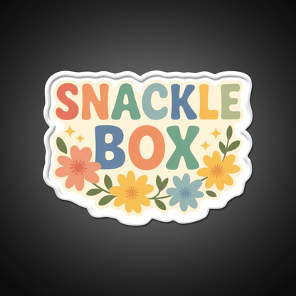 Snackle Box Pastel Cute Food Pun Art Snack Food Led Neon Sign Rgb Color - Shineneon