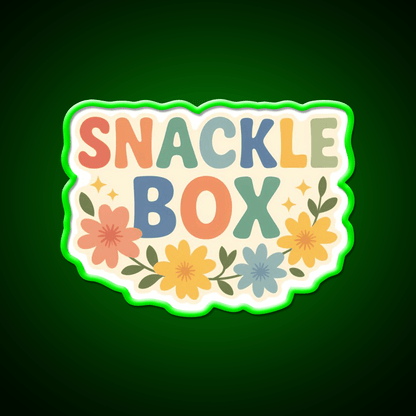 Snackle Box Pastel Cute Food Pun Art Snack Food Led Neon Sign Rgb Color - Shineneon