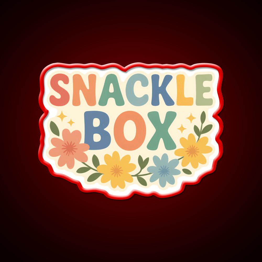 Snackle Box Pastel Cute Food Pun Art Snack Food Led Neon Sign Rgb Color - Shineneon