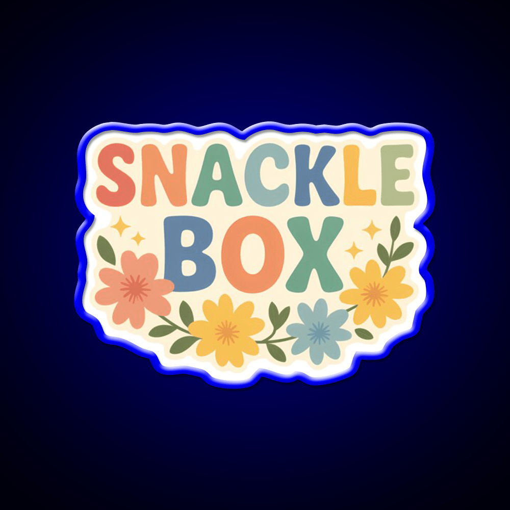 Snackle Box Pastel Cute Food Pun Art Snack Food Led Neon Sign Rgb Color - Shineneon