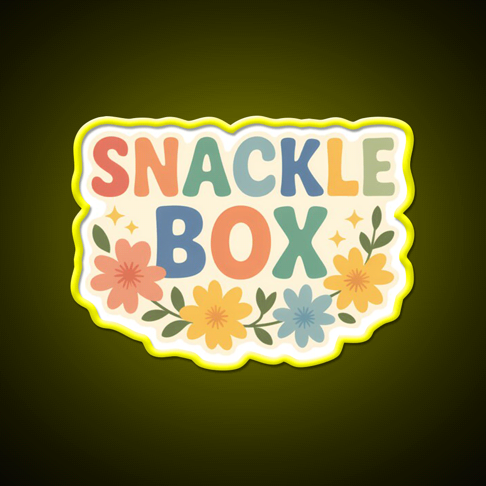 Snackle Box Pastel Cute Food Pun Art Snack Food Led Neon Sign Rgb Color