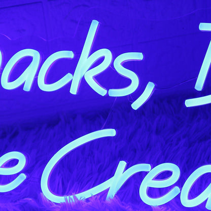 Snacks Drinks And Ice Cream Inside Blue Led Neon Sign - Shineneon