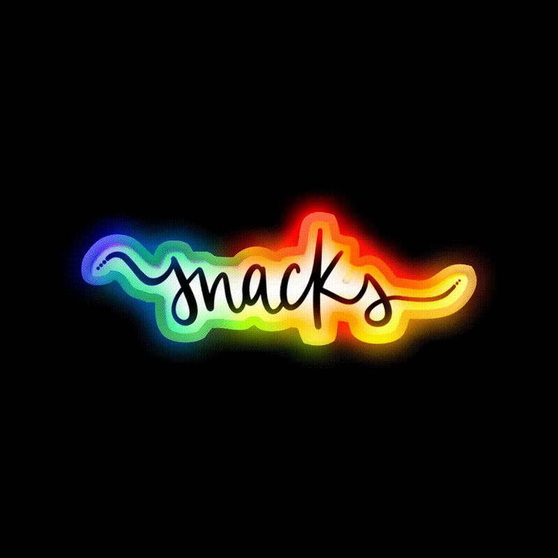 Snacks On Snacks Snack Food Led Neon Sign Rgb Color - LED neon sign close-up detail