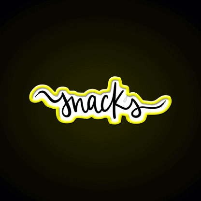 Snacks On Snacks Snack Food Led Neon Sign Rgb Color - Custom LED neon sign front view