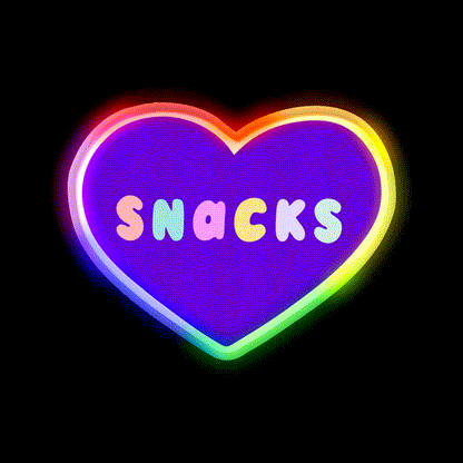 Snacks Retro Lettering In Lilac Snack Food Led Neon Sign Rgb Color