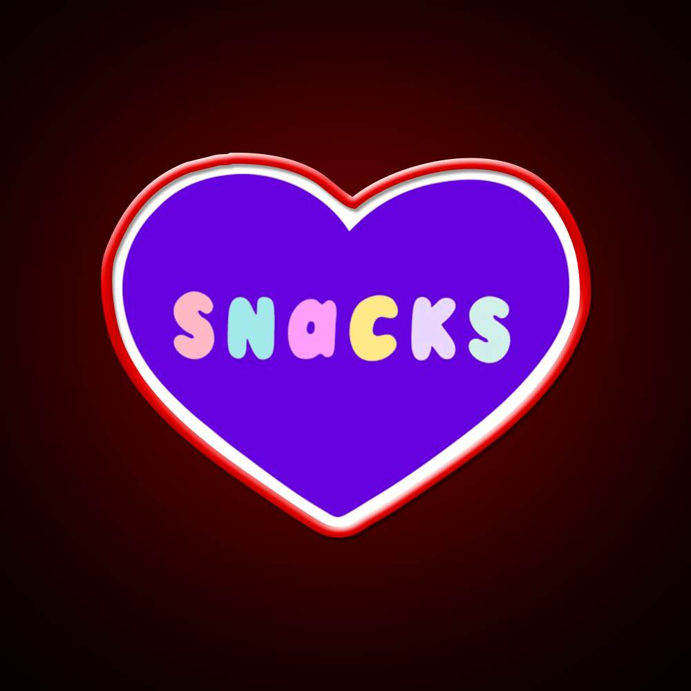 Snacks Retro Lettering In Lilac Snack Food Led Neon Sign Rgb Color - Shineneon