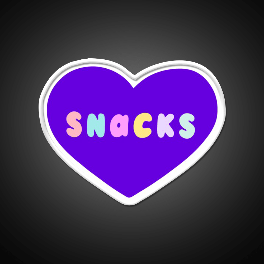 Snacks Retro Lettering In Lilac Snack Food Led Neon Sign Rgb Color - Shineneon