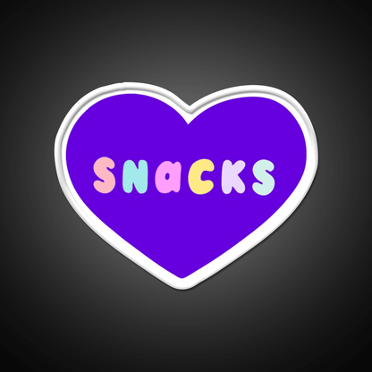 Snacks Retro Lettering In Lilac Snack Food Led Neon Sign Rgb Color - Shineneon