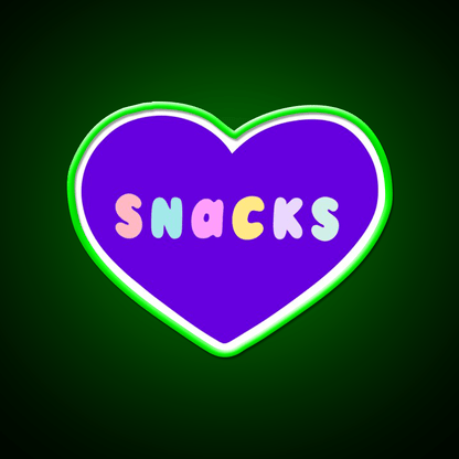 Snacks Retro Lettering In Lilac Snack Food Led Neon Sign Rgb Color - Shineneon
