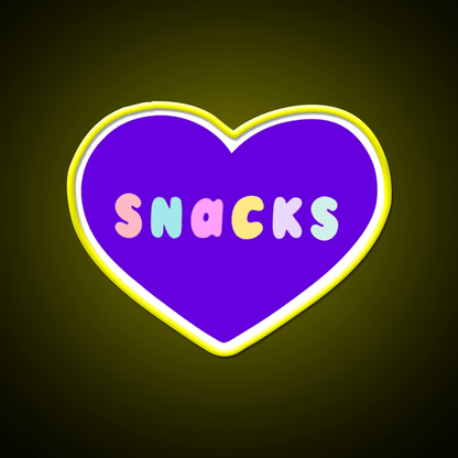 Snacks Retro Lettering In Lilac Snack Food Led Neon Sign Rgb Color - Shineneon
