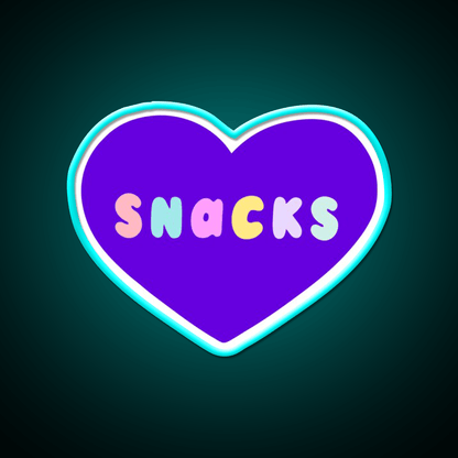 Snacks Retro Lettering In Lilac Snack Food Led Neon Sign Rgb Color - Shineneon