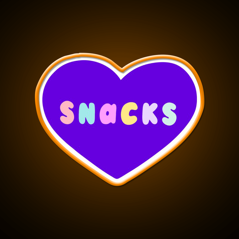 Snacks Retro Lettering In Lilac Snack Food Led Neon Sign Rgb Color - Shineneon