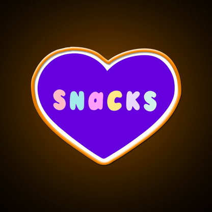 Snacks Retro Lettering In Lilac Snack Food Led Neon Sign Rgb Color - Shineneon