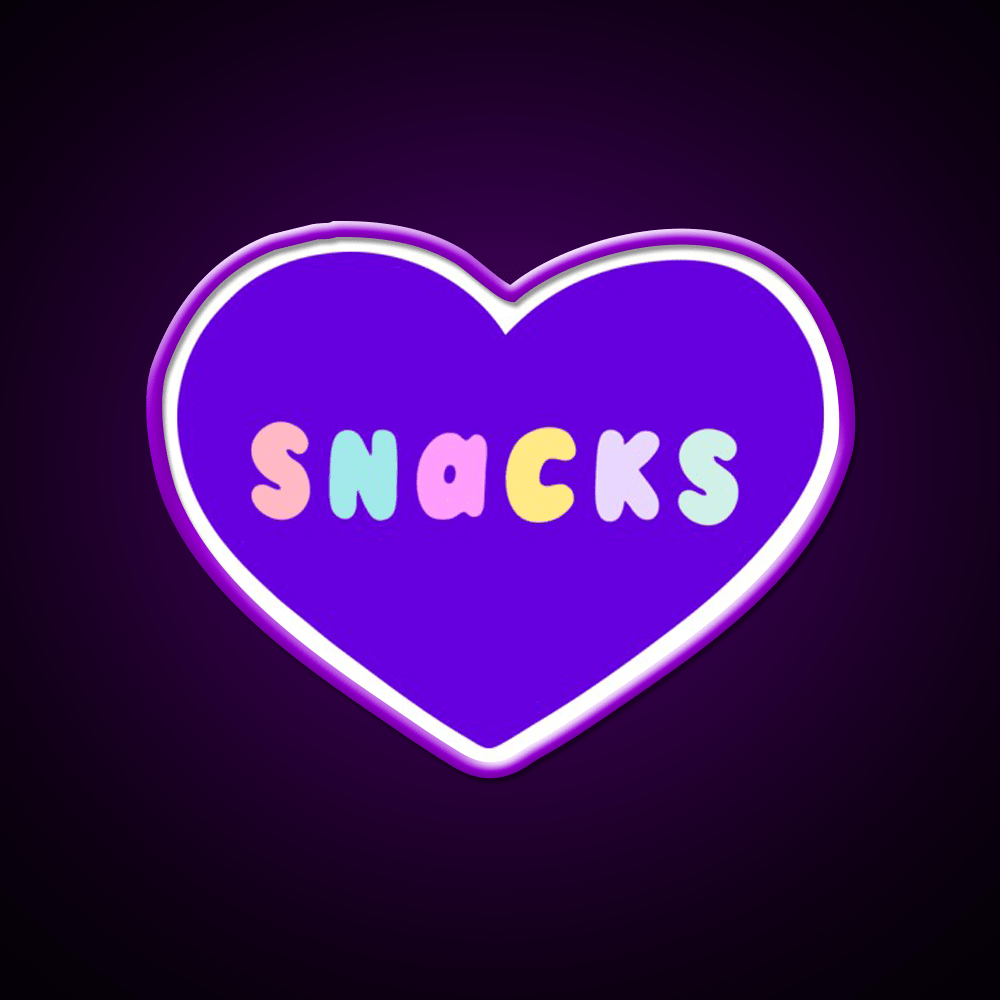 Snacks Retro Lettering In Lilac Snack Food Led Neon Sign Rgb Color - Shineneon