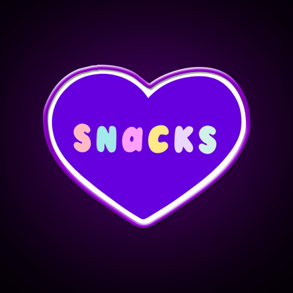 Snacks Retro Lettering In Lilac Snack Food Led Neon Sign Rgb Color - Shineneon