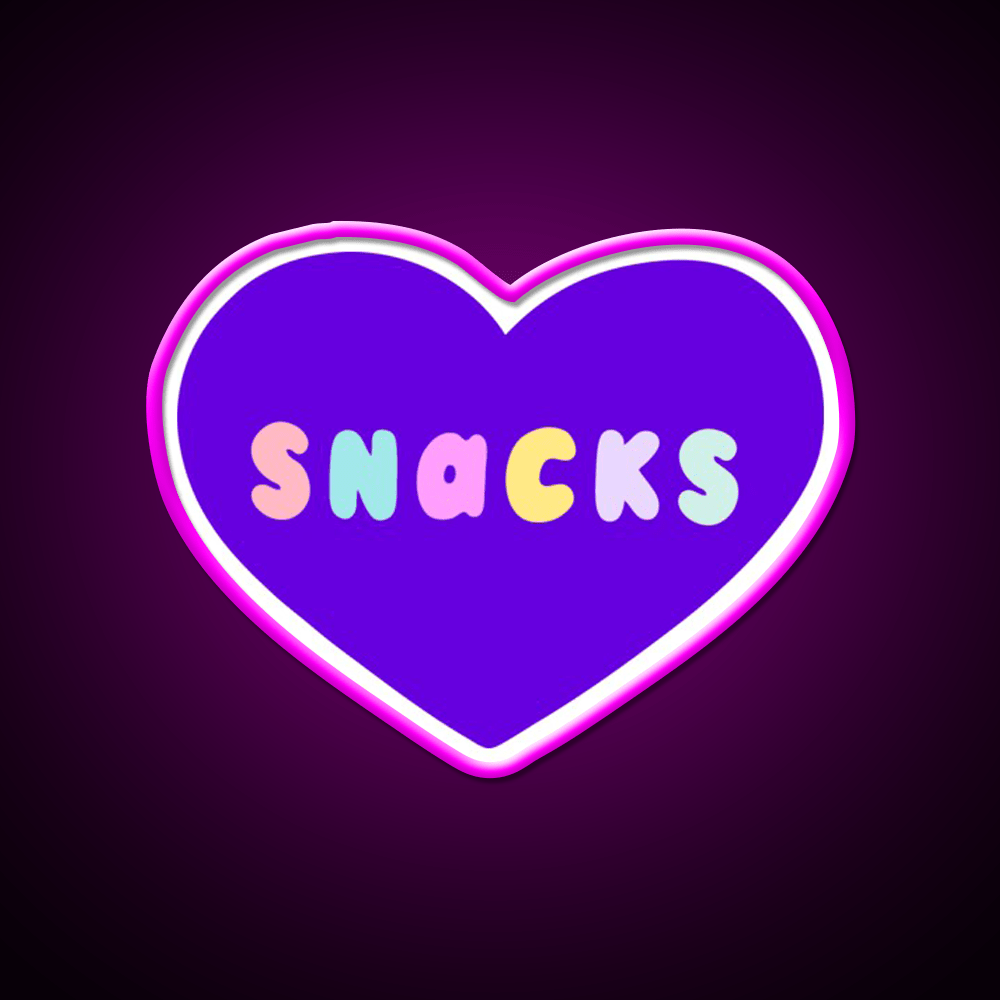 Snacks Retro Lettering In Lilac Snack Food Led Neon Sign Rgb Color - Shineneon