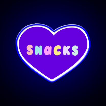 Snacks Retro Lettering In Lilac Snack Food Led Neon Sign Rgb Color - Shineneon